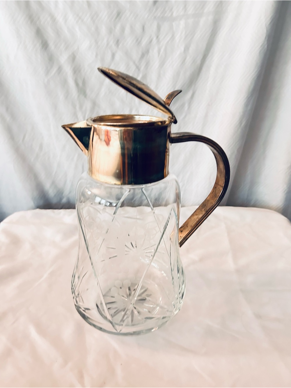 Leaded glass water pitcher